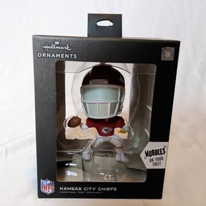 Hallmark NFL Kansas City Chiefs Wobble Head Red Helmet Christmas Ornament NEW